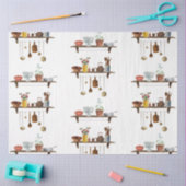 ヴィンテージレトロ水彩台所用品 薄葉紙 (クラフト)