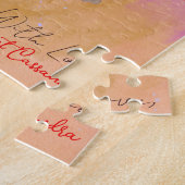 ヴィンテージレトロ水彩小さな女の子イースターバスケット ジグソーパズル (側面)