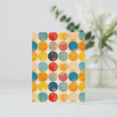 ヴィンテージレトロ水玉模様 ポストカード (スタンド正面)