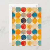 ヴィンテージレトロ水玉模様 ポストカード (正面/裏面)