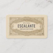 ヴィンテージレトロ洗練フランスのクリーミ縁どー 名刺 (正面)