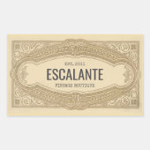 ヴィンテージレトロ洗練フランスのクリーミ縁どー 長方形シール (正面)