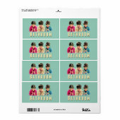 ヴィンテージレトロ浴室移動ボックスラベル小 ラベル (フルシート)