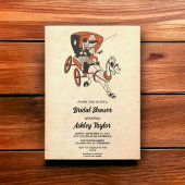 ヴィンテージレトロ漫画スクリプトスタイリッシュブライダルシャワー 招待状