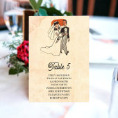 ヴィンテージレトロ漫画ポップ・アートのブックア素朴結婚ート テーブルナンバー