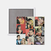 ヴィンテージレトロ漫画ラブストーリー マグネット (正面/裏面)