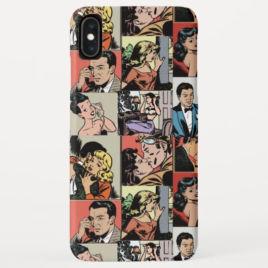 ヴィンテージレトロ漫画ラブストーリー Case-Mate iPhoneケース (裏面)