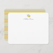 ヴィンテージレトロ熱帯黄フローラ ノートカード (正面/裏面)