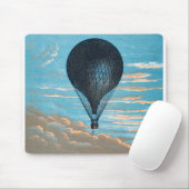 ヴィンテージレトロ熱気球ビュー最初のバルーン マウスパッド (マウス)