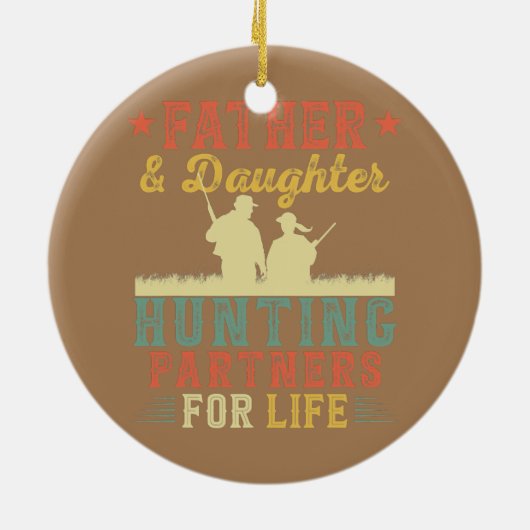 ヴィンテージレトロ父と娘狩り セラミックオーナメント (裏面)