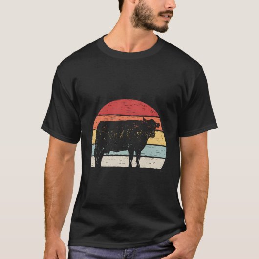 ヴィンテージレトロ牛 Tシャツ (正面)