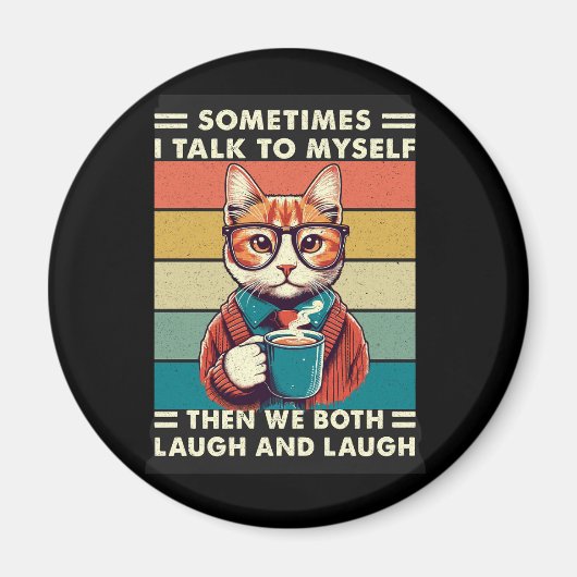 ヴィンテージレトロ猫コーヒー(3) マグネット (正面)