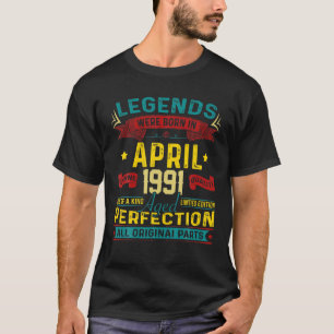 ヴィンテージレトロ生まれ伝説は1991年4月30日 Tシャツ