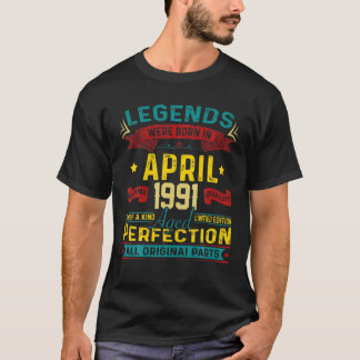 ヴィンテージレトロ生まれ伝説は1991年4月30日 Tシャツ