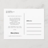 ヴィンテージレトロ白黒の延期結婚の ポストカード (裏面)