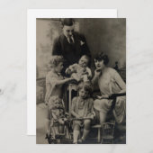 ヴィンテージレトロ白黒ファミリーポートレートカード シーズンカード (正面/裏面)