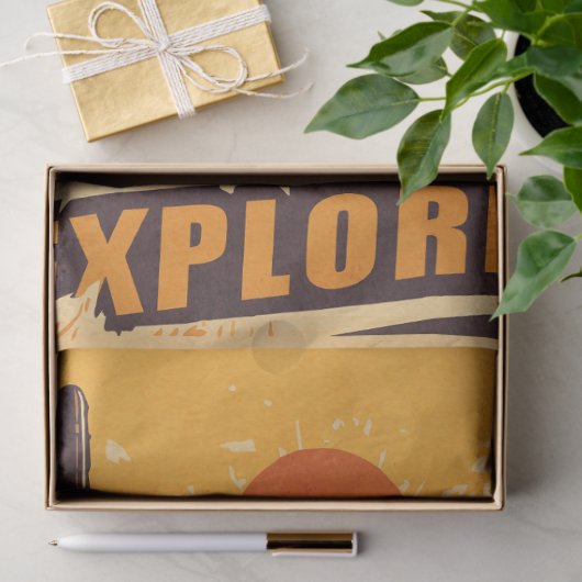 ヴィンテージレトロ砂漠の旅行ポスターデクページ 薄葉紙 (ギフト)