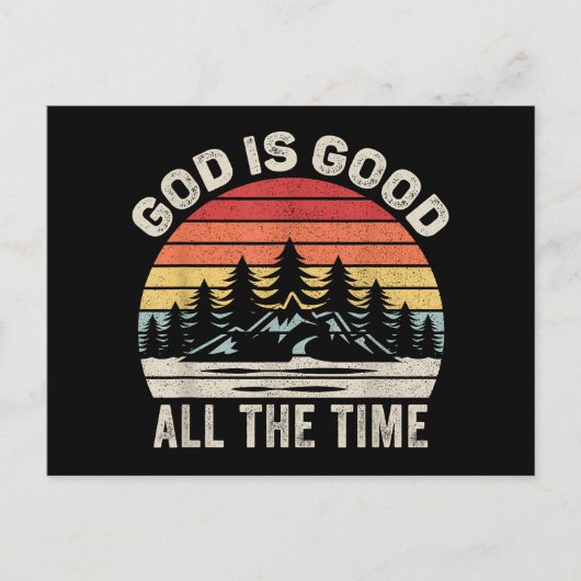 ヴィンテージレトロ神は常にクリスチャン良い シーズンポストカード (正面)