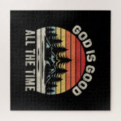 ヴィンテージレトロ神は常にクリスチャン良い ジグソーパズル (横)