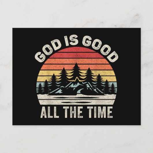 ヴィンテージレトロ神は常にクリスチャン良い ポストカード (正面)
