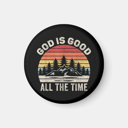 ヴィンテージレトロ神は常にクリスチャン良い マグネット (正面)