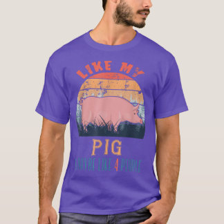 ヴィンテージレトロ私の豚と4人のようかもしれない Tシャツ