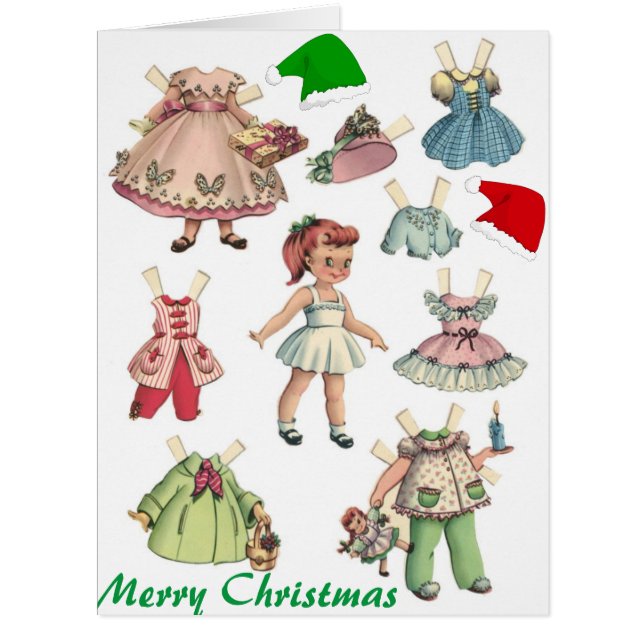 ヴィンテージレトロ紙人形カード及びゲーム (正面)