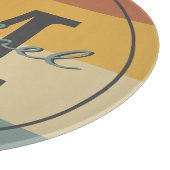 ヴィンテージレトロ素朴な名前のイニシャル パーソナライズされた カッティングボード (角)