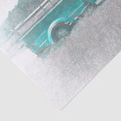 ヴィンテージレトロ素朴ティール(緑がかった色)グリーンファームトラック 薄葉紙 (詳細)