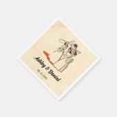 ヴィンテージレトロ素朴ブリデスメイド50s漫画結婚ズ スタンダードカクテルナプキン (角)