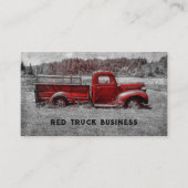 ヴィンテージレトロ素朴レッドグレーファームトラック 名刺 (正面)