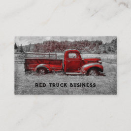 ヴィンテージレトロ素朴レッドグレーファームトラック 名刺
