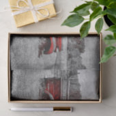 ヴィンテージレトロ素朴レッドグレーファームトラック 薄葉紙 (ギフト)