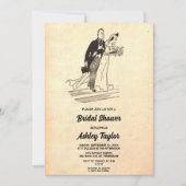 ヴィンテージレトロ素朴新婦オールドブライダルシャワー 招待状 (正面)