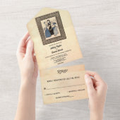 ヴィンテージレトロ素朴旧おもしろい漫画本結婚の オールインワン招待状 (貼ってはがせる)