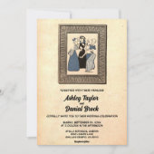 ヴィンテージレトロ素朴旧おもしろい漫画本結婚の 招待状 (正面)