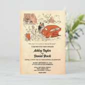 ヴィンテージレトロ素朴旧漫画本おもしろい結婚の 招待状 (スタンド正面)