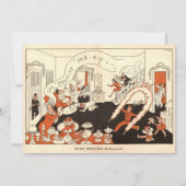 ヴィンテージレトロ素朴旧漫画本おもしろい結婚の 招待状 (裏面)