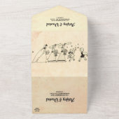 ヴィンテージレトロ素朴老夫婦結婚式 オールインワン招待状 (外側)