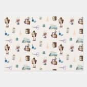 ヴィンテージレトロ素朴裁縫付属品 ラッピングペーパーシート (正面)
