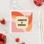 ヴィンテージレトロ結婚のGroovyパーティーナプキン スタンダードカクテルナプキン (インサイチュ)