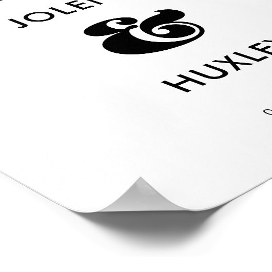 ヴィンテージレトロ結婚スクリプトのウェルカムサイン ポスター (角)