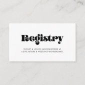 ヴィンテージレトロ結婚スクリプトのレジストリカード エンクロージャーカード (正面)