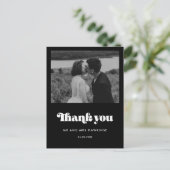 ヴィンテージレトロ結婚スクリプトの写真ありがとう ポストカード (スタンド正面)