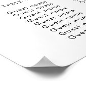 ヴィンテージレトロ結婚スクリプトの座席表 ポスター (角)