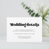 ヴィンテージレトロ結婚スクリプトの詳細カード エンクロージャーカード (スタンド正面)