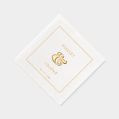 ヴィンテージレトロ結婚スクリプト金ゴールド 箔ナプキン (右)