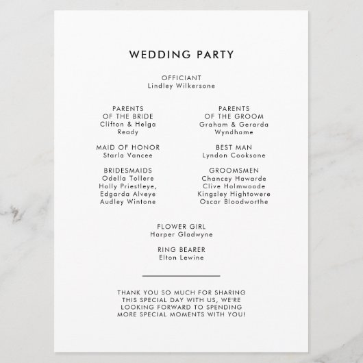 ヴィンテージレトロ結婚スクリプト プログラム (裏面)