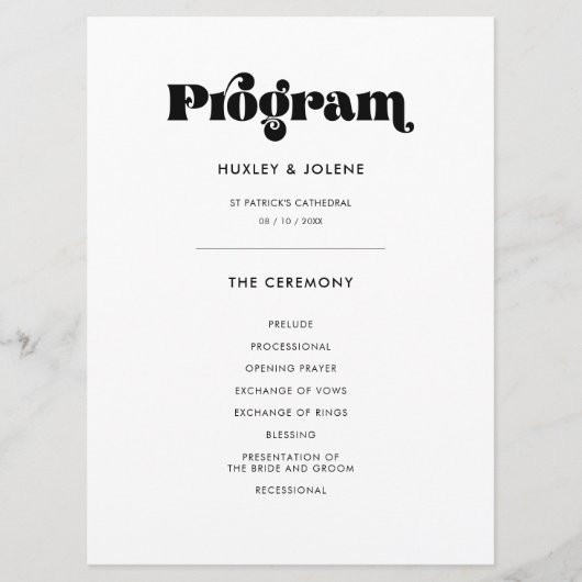 ヴィンテージレトロ結婚スクリプト プログラム (正面)