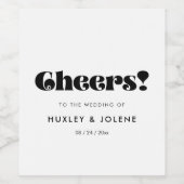 ヴィンテージレトロ結婚スクリプト ワインラベル (シングルラベル)